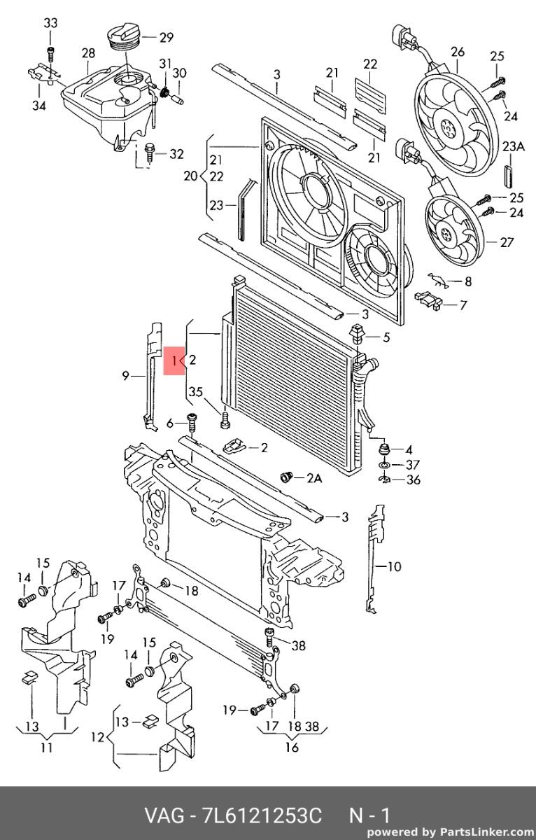 Radiator racire apa Volkswagen Touareg (7LA) 2.5 TDI 2006 BAC OEM 7L6121253C