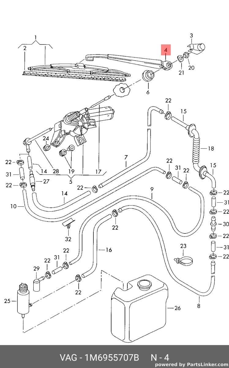 Brat stergator haion 1M6955707B Seat Leon (1M1) Hatchback 2006 1.9 TDI SEAT LEON (1M1) [ 1999 - 2006 ] OEM 1M6955707B