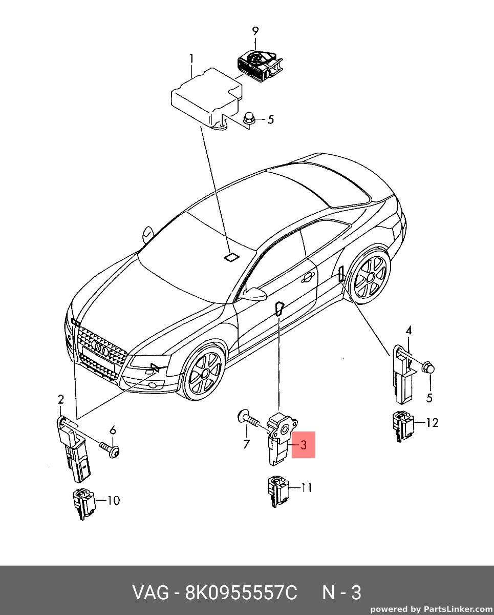 Senzor impact airbag lateral fata Audi A4 B8 2.7 TDI CGK OEM 8K0955557C