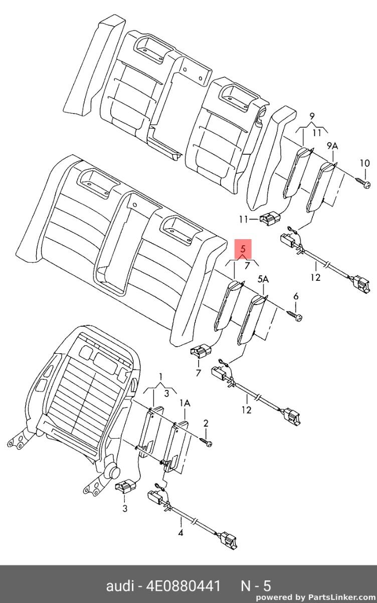 Airbag pasager bancheta spate Audi A8 D3 3.0 TDI 2004 ASB OEM 4E0880441
