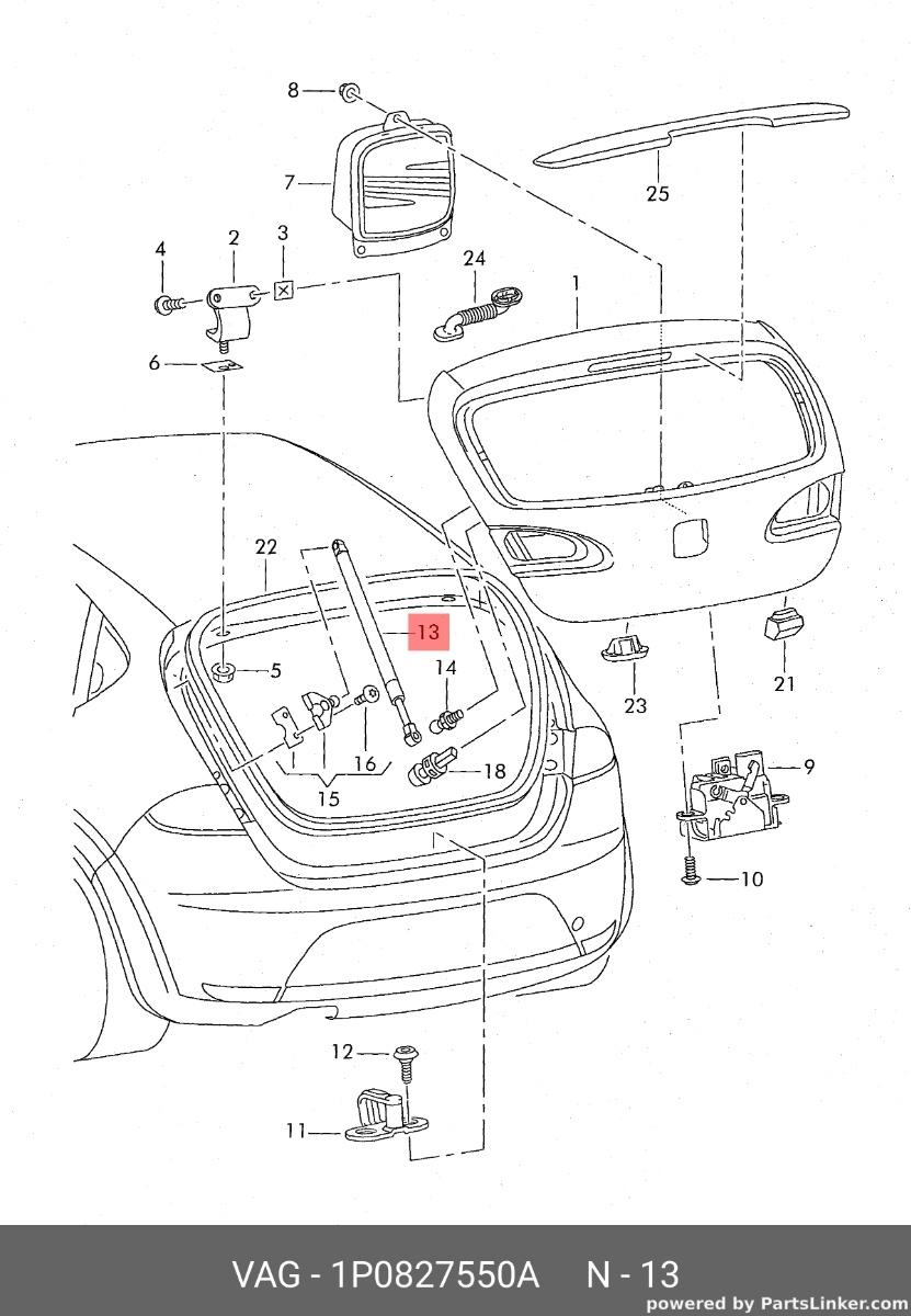 Amortizor haion Seat Leon 1P hatchback NFL 2007 2008 OEM 1P0827550A