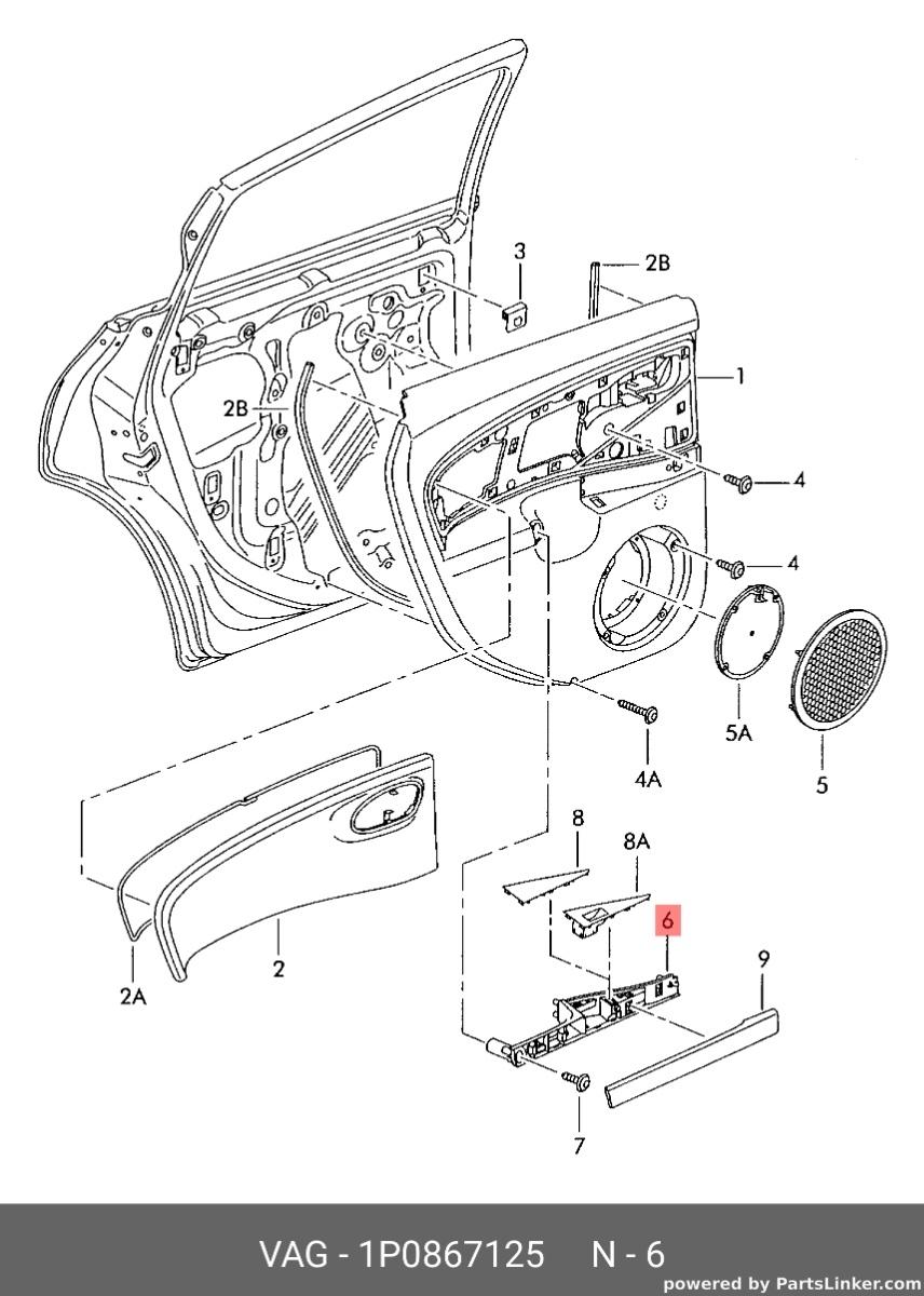 Maner interior usa stanga spate Seat Leon 1P hatchback 2008 OEM 1P0867125