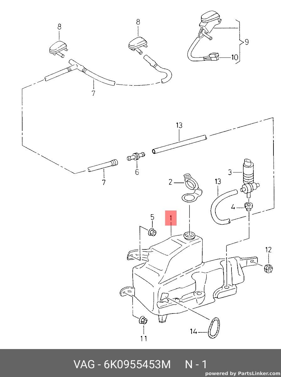 Vas lichid spalatoare parbrizSeat Ibiza 6K hatchback 2000 2001 2002 OEM 6K0955453M