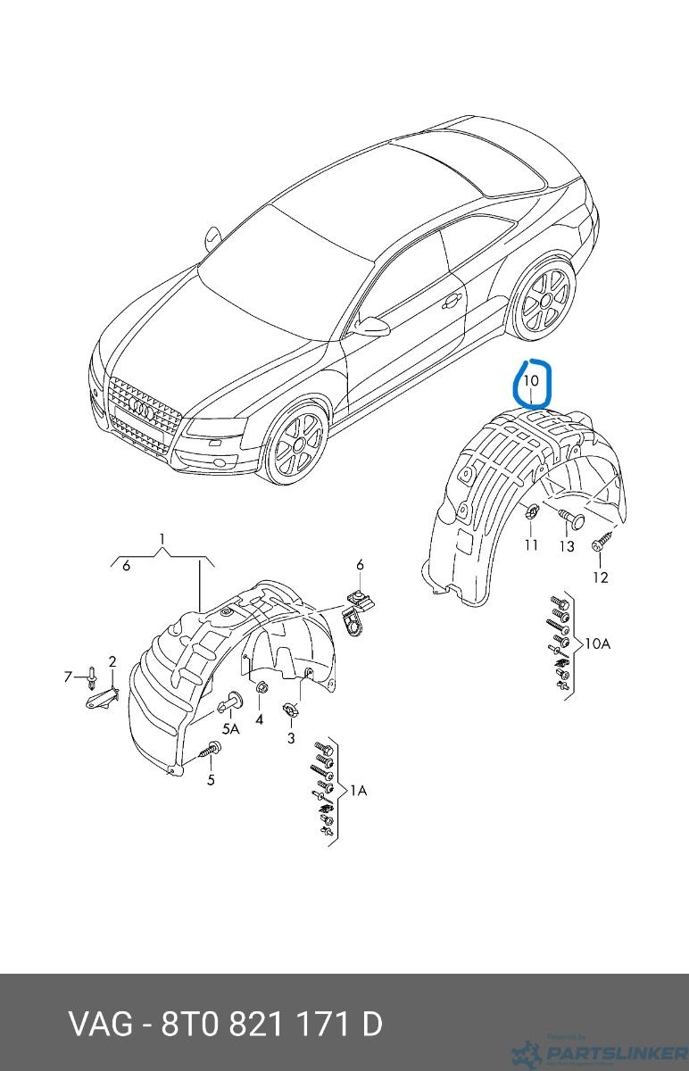 Carenaj stanga spate Audi A5 (8T3) Sportback Coupe 1.8 TFSI 2009 OEM 8T0821171D