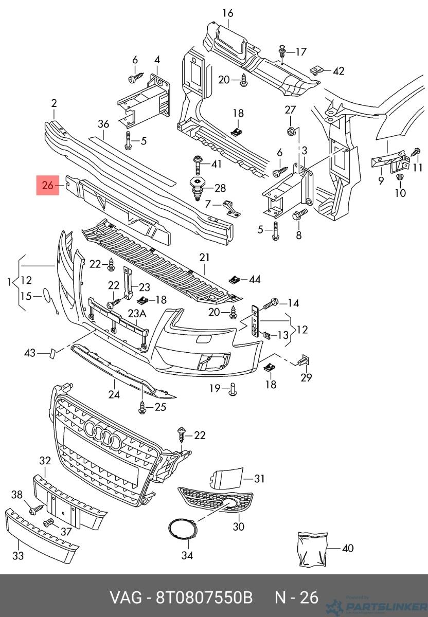 Absorbant soc bara fata Audi A5 (8T3) Sportback Coupe 1.8 TFSI 2009 OEM 8T0807550B
