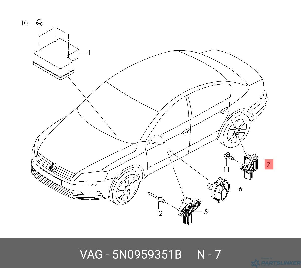 Senzor impact airbag Volkswagen Passat B7 (365) Variant 2011 2.0 TDI OEM 5N0959351B