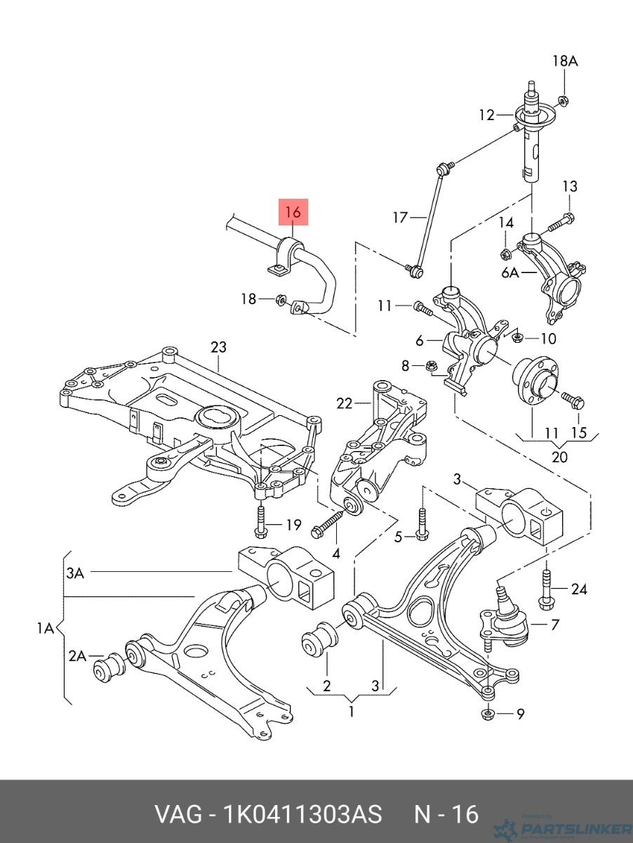 Bara stabilizatoare fata Volkswagen Golf 6 (AJ5) Variant 2010 2.0 TDI OEM 1K0411303AS