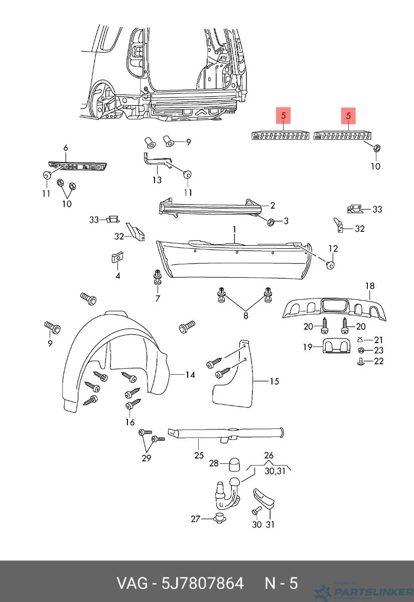 Suport bara dreapta spate Skoda Roomster Praktik (5J7) 2008 1.4 TDI SKODA ROOMSTER Praktik (5J) [ 2007 - 2015 ] OEM 5J7807864