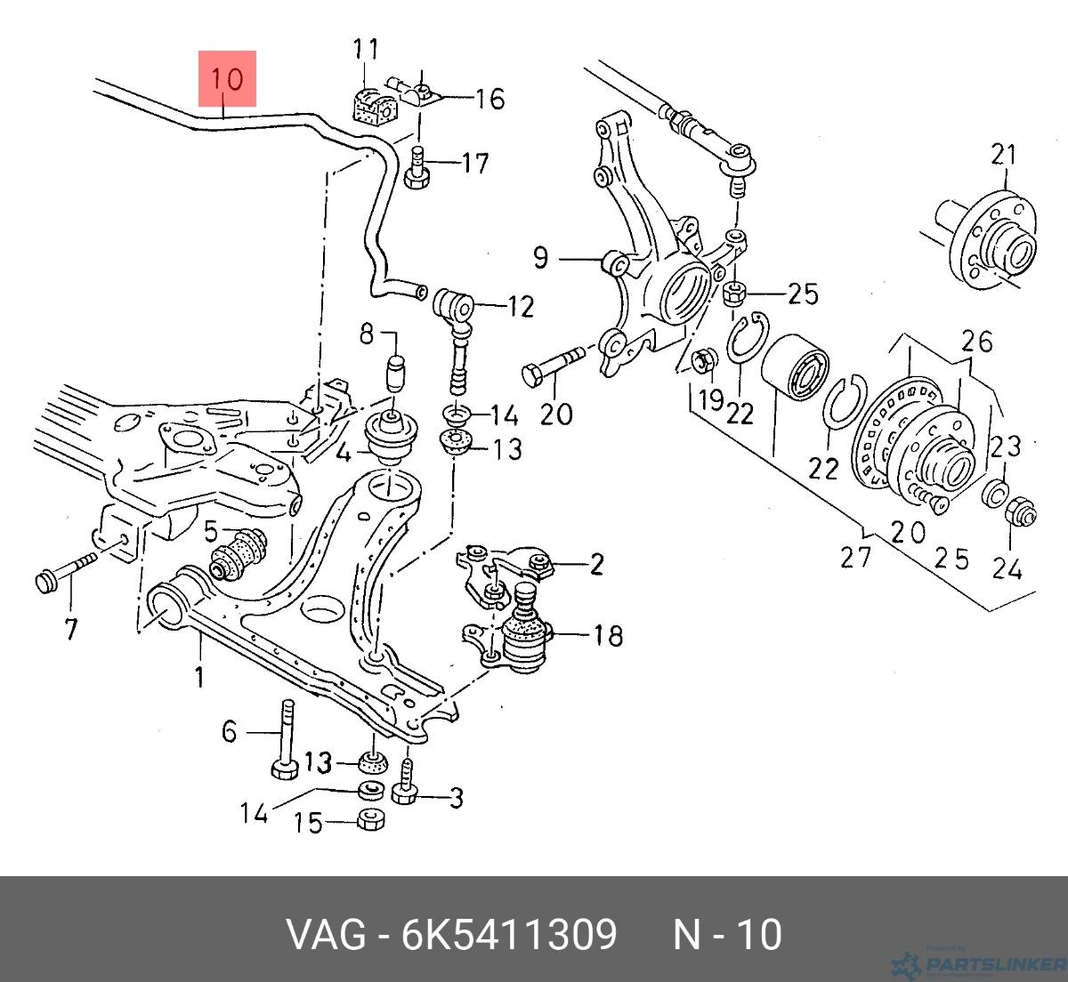 Bara stabilizatoare Volkswagen Caddy (9K9) 2000 1.9 SDI OEM 6K5411309