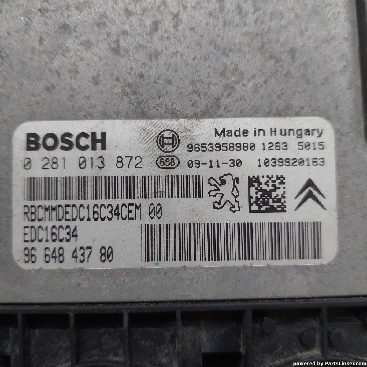 Calculator ECU PEUGEOT 308 (4A_, 4C_) [ 2007 - > ] OEM 0281013872 – foto 2