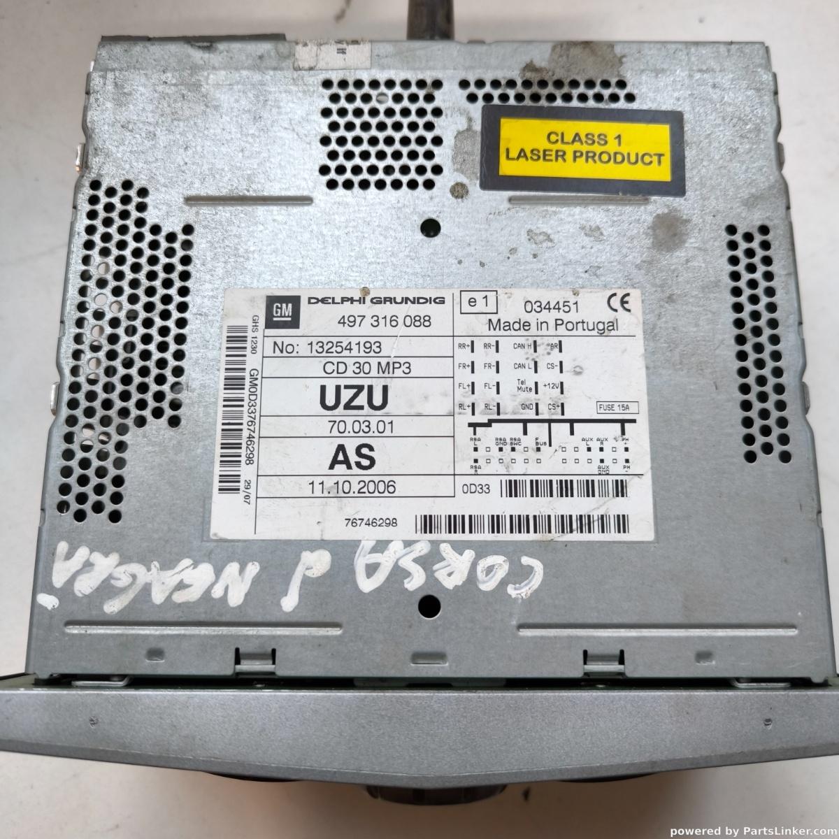 Magazie CD OPEL CORSA D S07 2006 - 2014 1.0 A 10 XEP 13188477b – foto 2