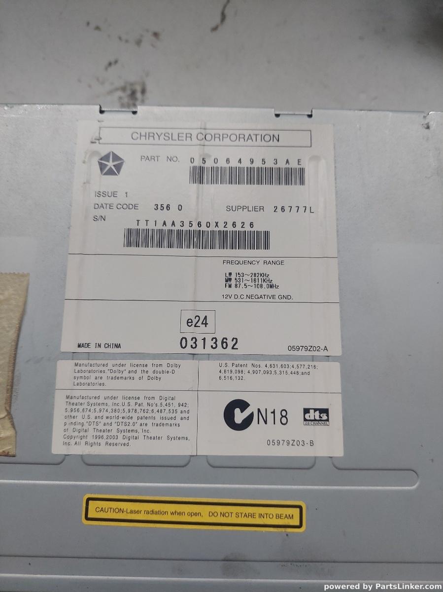 CD player auto JEEP COMPASS (MK49) [ 2006 - > ] OEM 031362 – foto 2