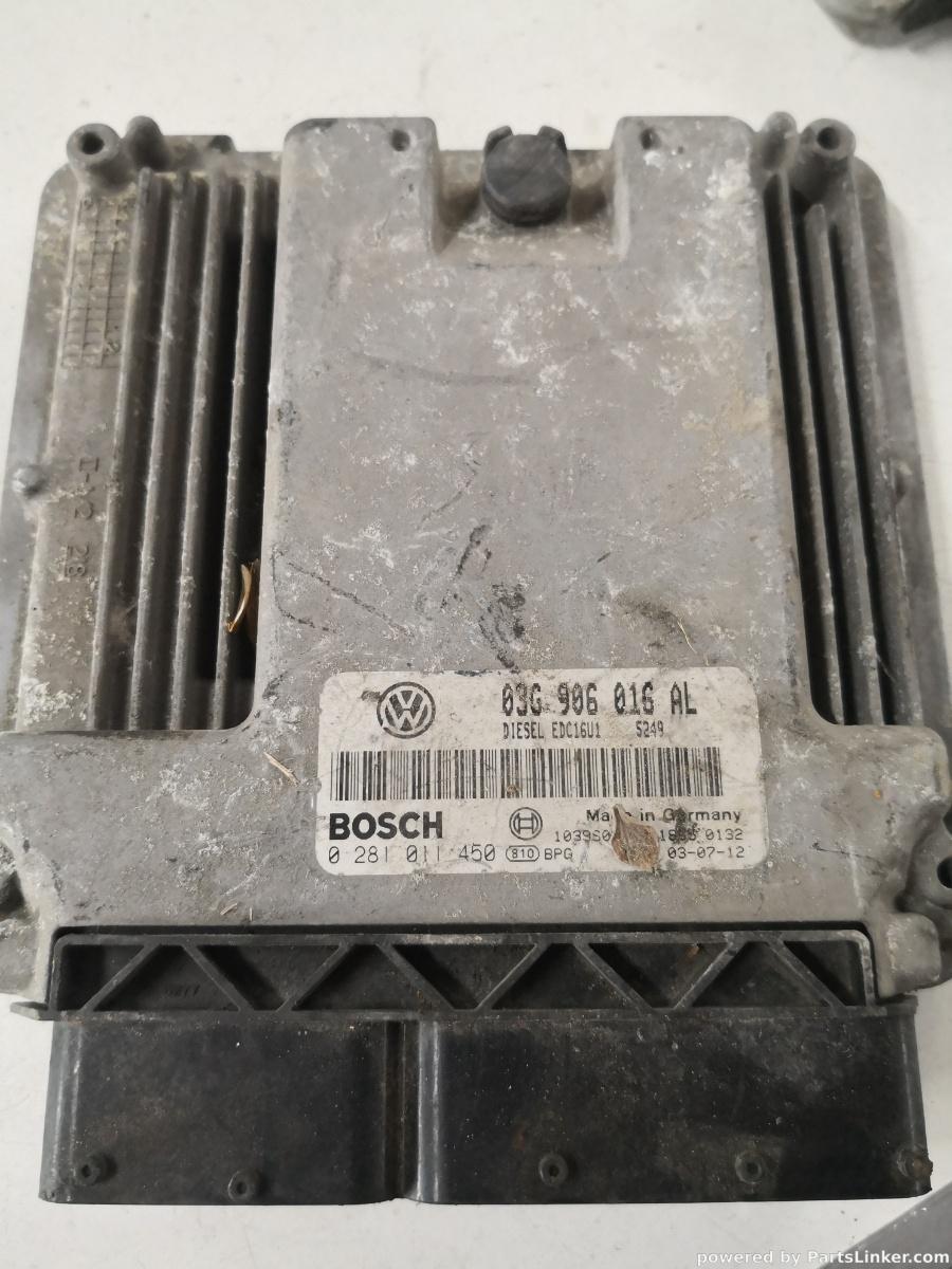 Calculator ECU VOLKSWAGEN TOURAN (1T1, 1T2) [ 2003 - 2010 ] TDI (AZV) 100KW|136HP BOSCH 0281011450 OEM 03g906016al