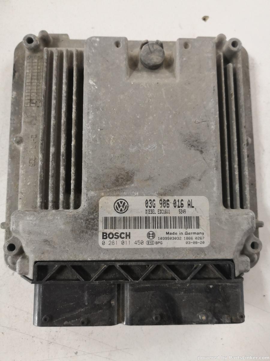 Calculator ECU VOLKSWAGEN TOURAN (1T1, 1T2) [ 2003 - 2010 ] TDI (AZV) 100KW|136HP BOSCH 0281011450 OEM 03v906016al