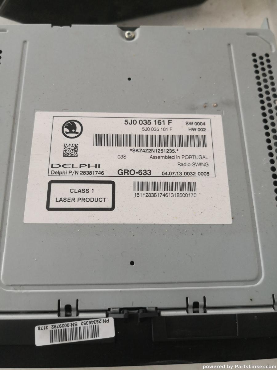 CD player auto SKODA RAPID II (NH3) [ 2012 -> ] OEM 5j0035161f – foto 3