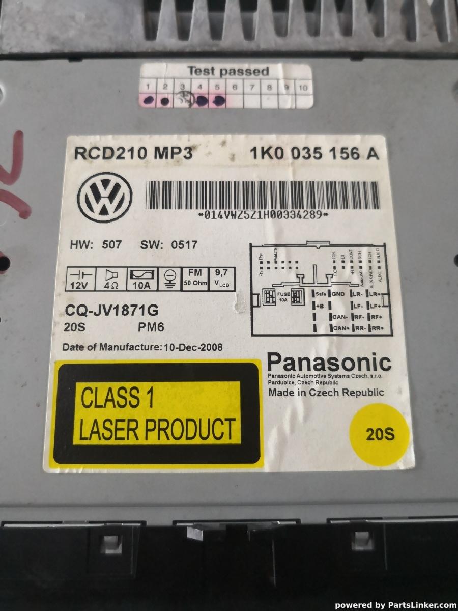 CD player auto VOLKSWAGEN GOLF V (1K1) [ 2003 - 2009 ] Panasonic OEM 1k0035156a – foto 3