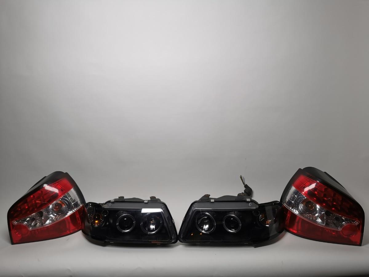 Set faruri Angel Eyes Negru plus triple spate AUDI A3 8L1 1996 - 2006 1.8 T AGU, AQA, ARZ, AUM VAG 08.96-08.00 HLAUA38L