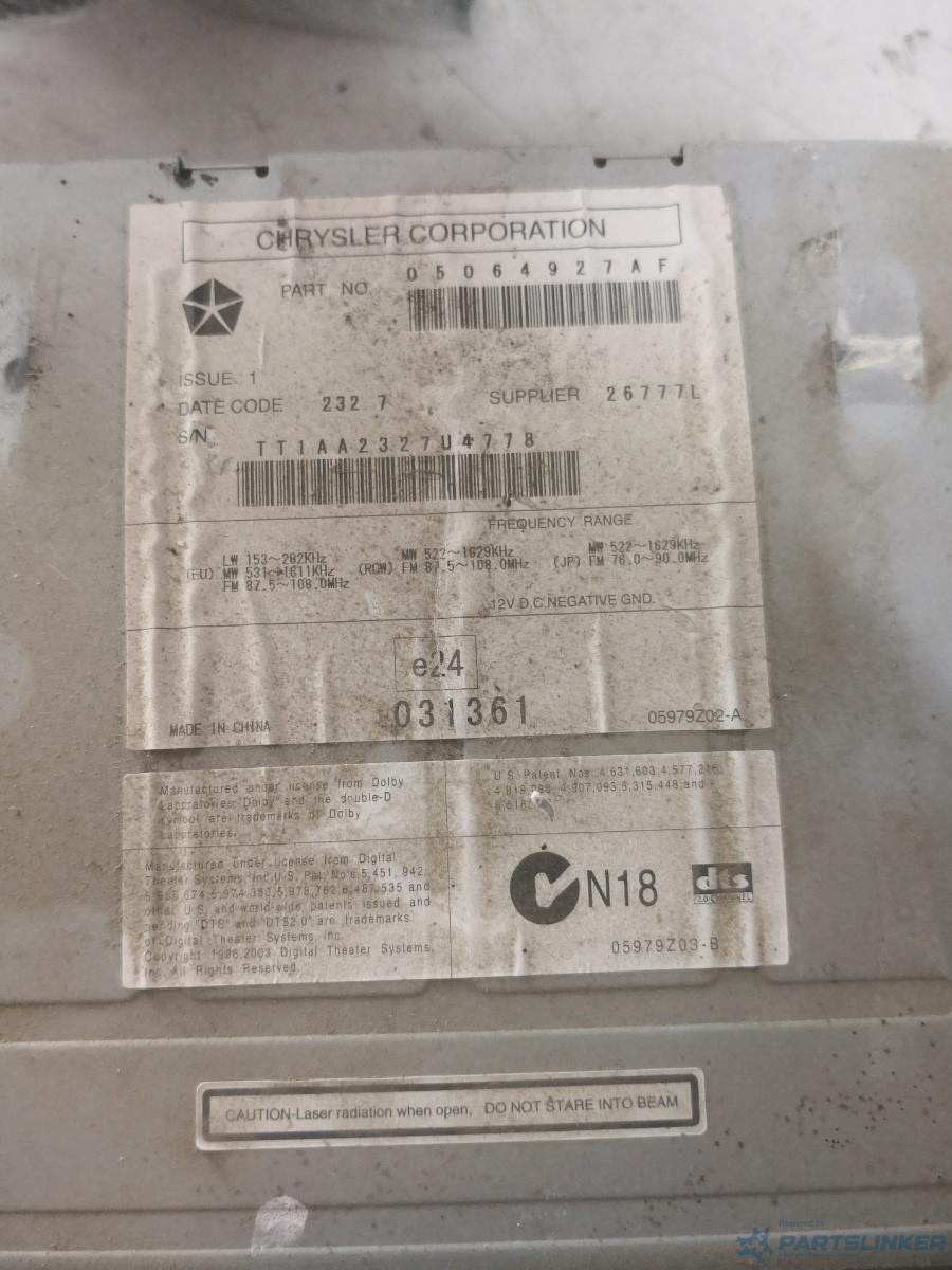 CD player auto CHRYSLER SEBRING (JS) [ 2006 - 2010 ] OEM 05979z03b – foto 3