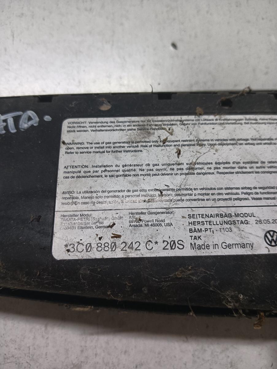 Airbag scaun dreapta fata VOLKSWAGEN PASSAT 3C2 2005 - 2010 3c0880242c – foto 2