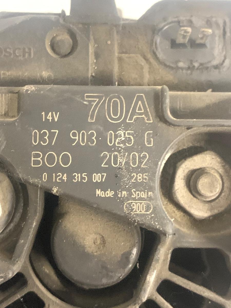 Alternator 14V 70A  1.4B VOLKSWAGEN POLO 9N_ 2001 - 2012 OEM 0124315007 / 037903025G – foto 4