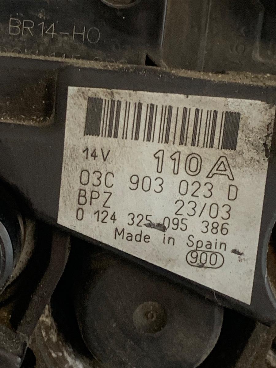 Alternator 1.6FSI VOLKSWAGEN TOURAN 1T1, 1T2 2003 - 2010, VOLKSWAGEN GOLF V 1K1 2003 - 2009, AUDI A3 II 8P1 2003 - 2013 OEM 03C903023D – foto 2
