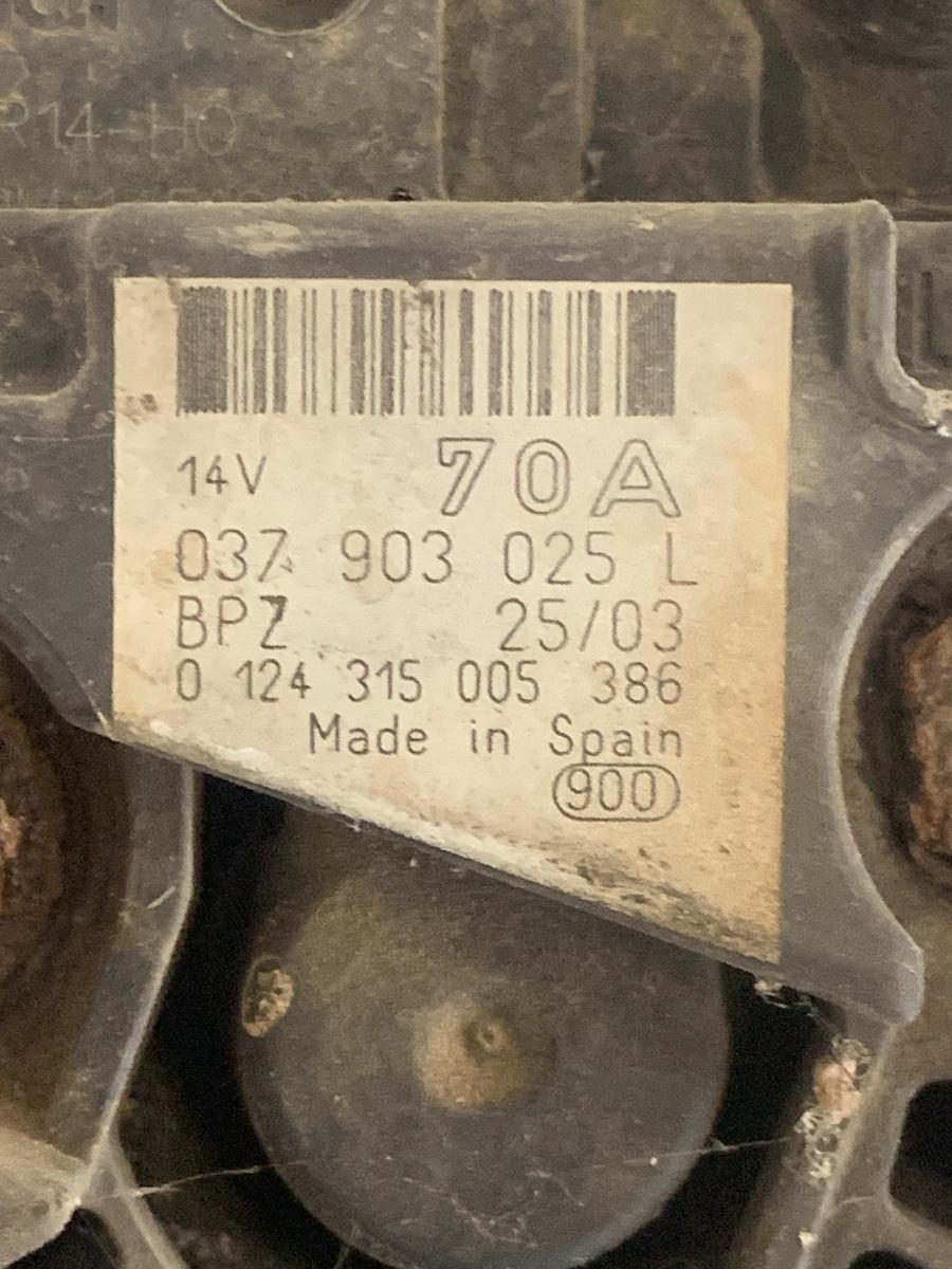 Alternator VOLKSWAGEN LUPO 6X1, 6E1 1998 - 2005 1.4i/1.6i OEM 0124315005386 037903025L – foto 4