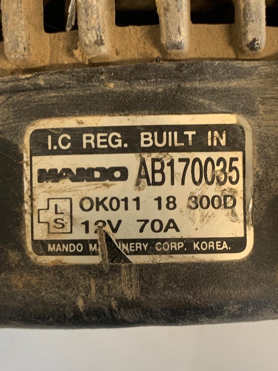 Alternator KIA SPORTAGE K00 1994 - 2004 2.0B  OK01118300D AB170035 – foto 2