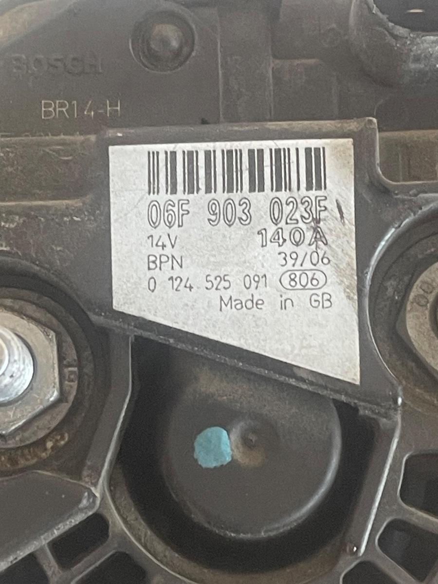 Alternator AUDI A3 II 8P1 2003 - 2013 1.9 TDI BKC, BLS, BXE, VOLKSWAGEN GOLF V 1K1 2003 - 2009 1.9 TDI BKC, BLS, BXE 06F903023F – foto 2