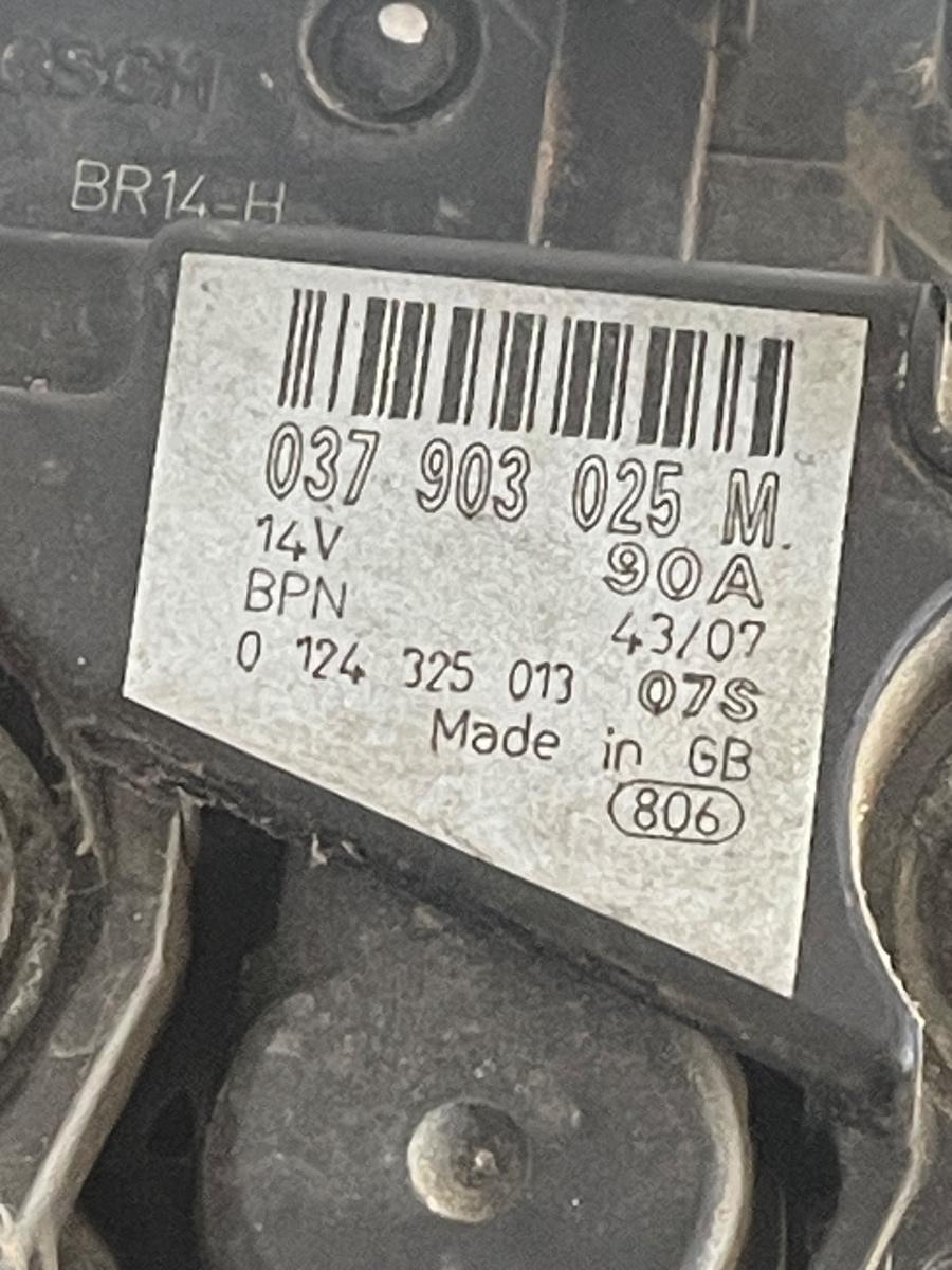 Alternator SKODA FABIA II 542 2006 - 2014 1.4 1.4 BXW, CGGB BOSCH 0124325013 037903025M – foto 2