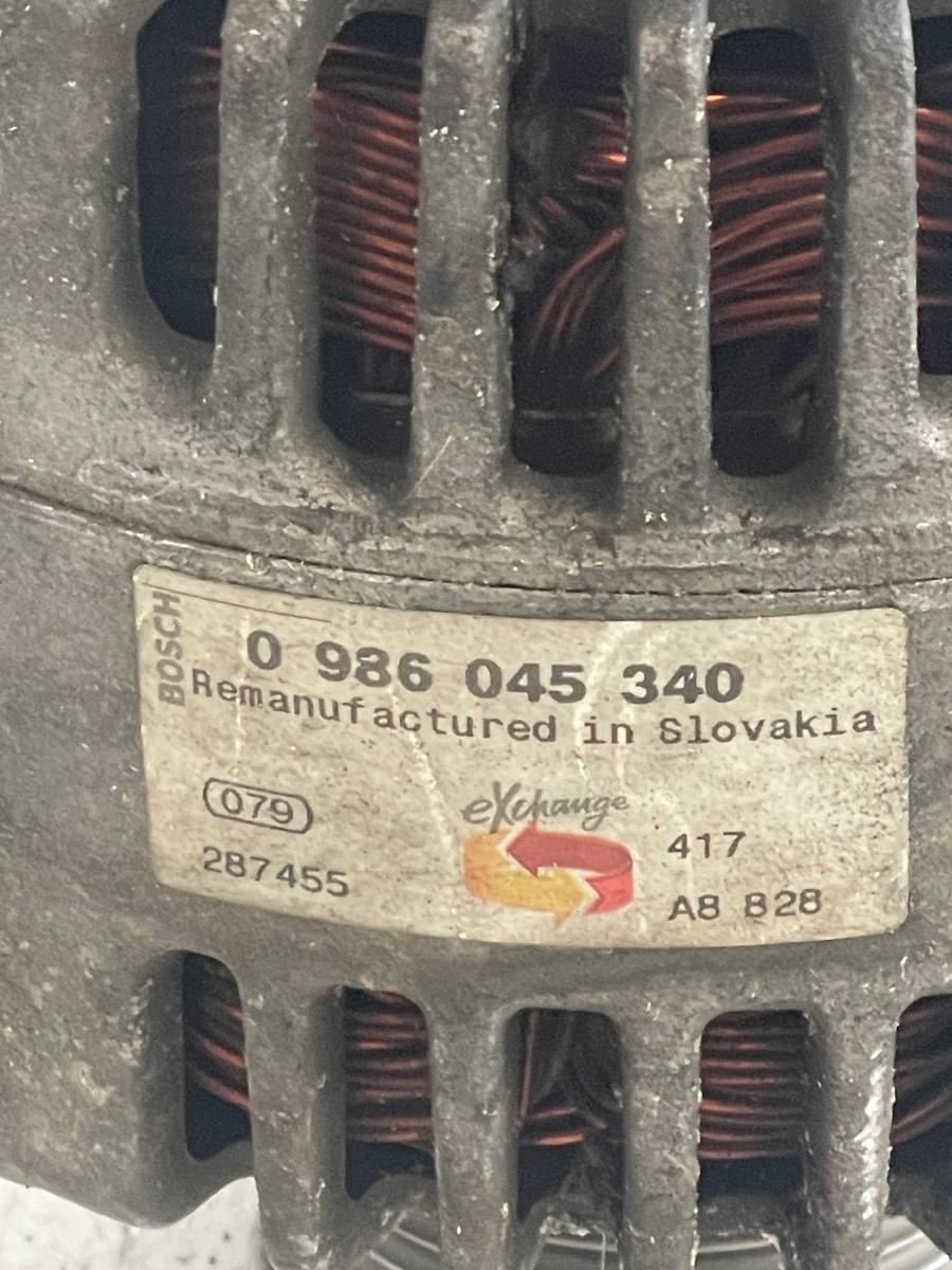 Alternator AUDI A3 II 8P1 2003 - 2013 2.0 FSI AXW, BLR, BLX, BLY, BMB, BVY, BVZ, VOLKSWAGEN GOLF V 1K1 2003 - 2009 2.0 FSI AXW, BLR, BLX, BLY, BVX, BVY, BVZ 0986045340 – foto 3