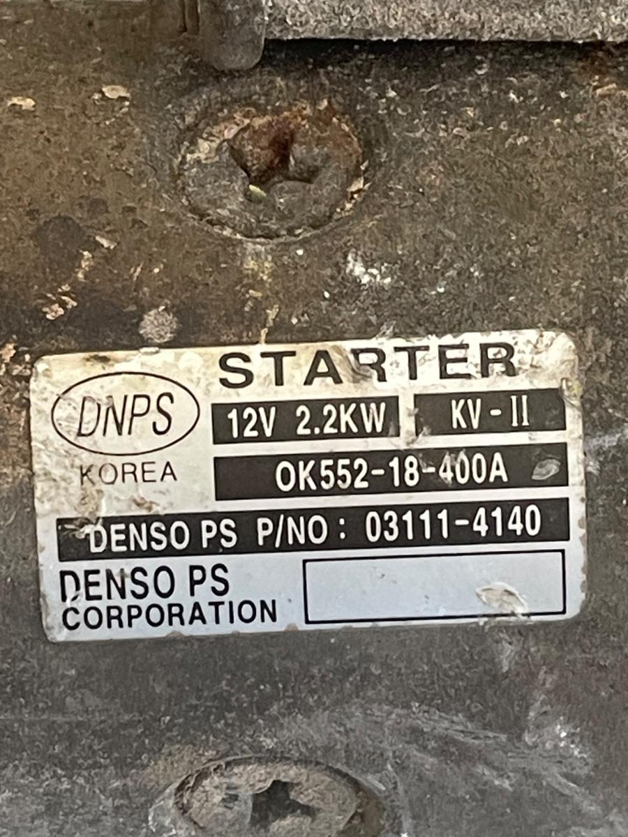 Electromotor KIA CARNIVAL  1999 - 2007 2.9CRDI 03111-4140 / OK552-18-400A – foto 2