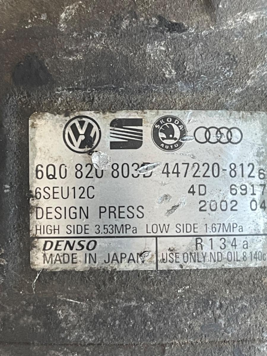 Compresor  AC VOLKSWAGEN POLO 9N_ 2001 - 2012 1.4TDI 6Q0820803D – foto 2
