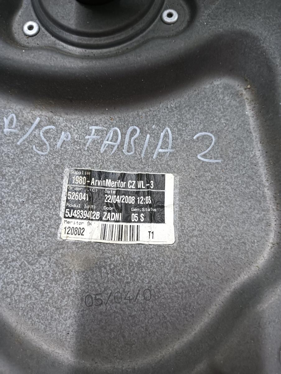 Macara Geam dreapta spate SKODA FABIA II 542 2006 - 2014 – foto 2