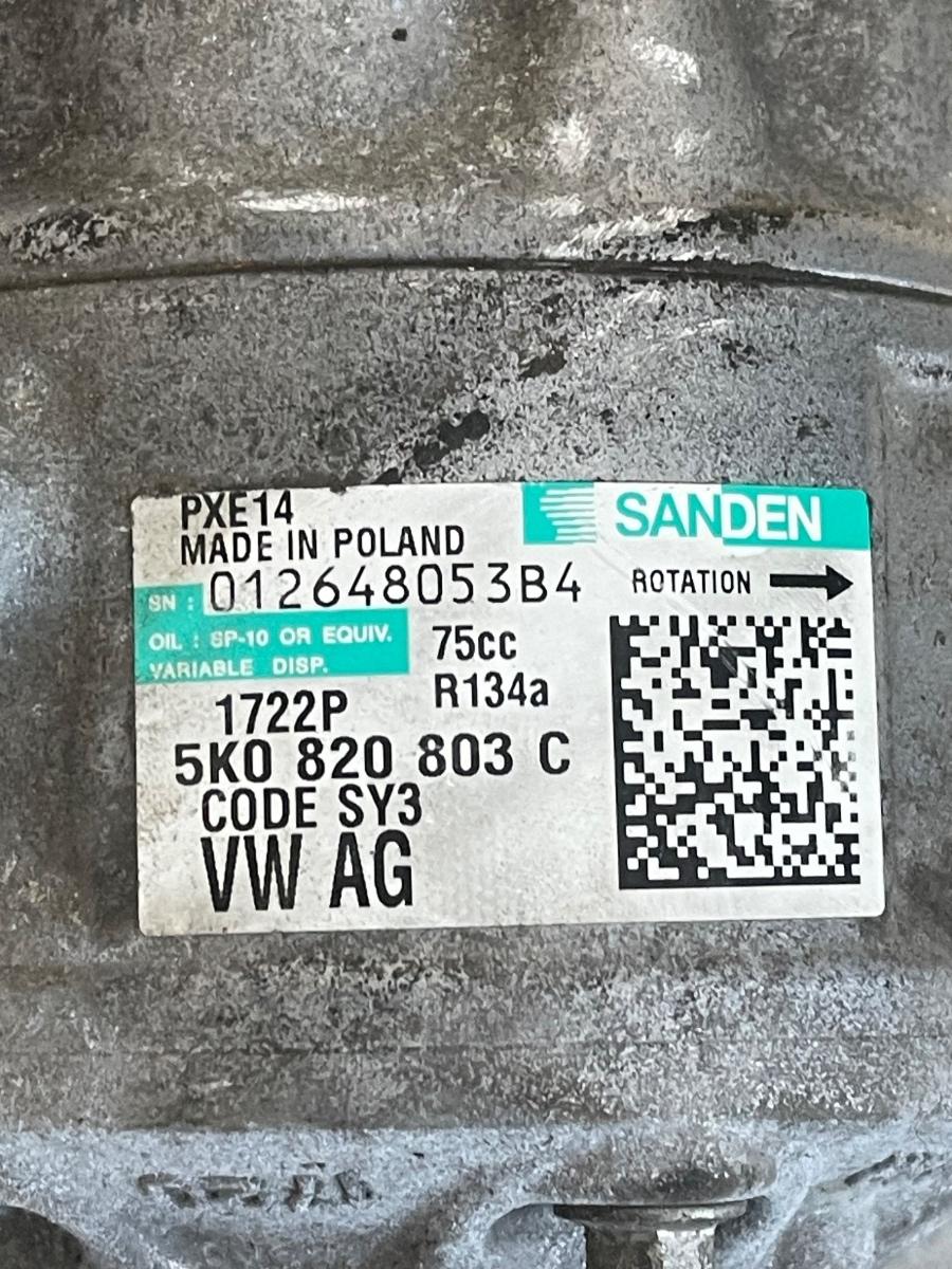 Compresor  AC VOLKSWAGEN GOLF PLUS 521 2009 - 2014 1.4 TSi CAXA 5K0820803C – foto 2