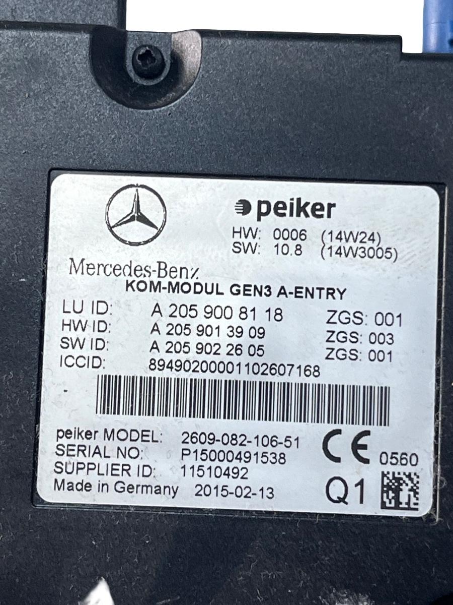 Modul/unitate de control bluetooth MERCEDES-BENZ C-CLASS W205 2013 - > A2059008118 – foto 3