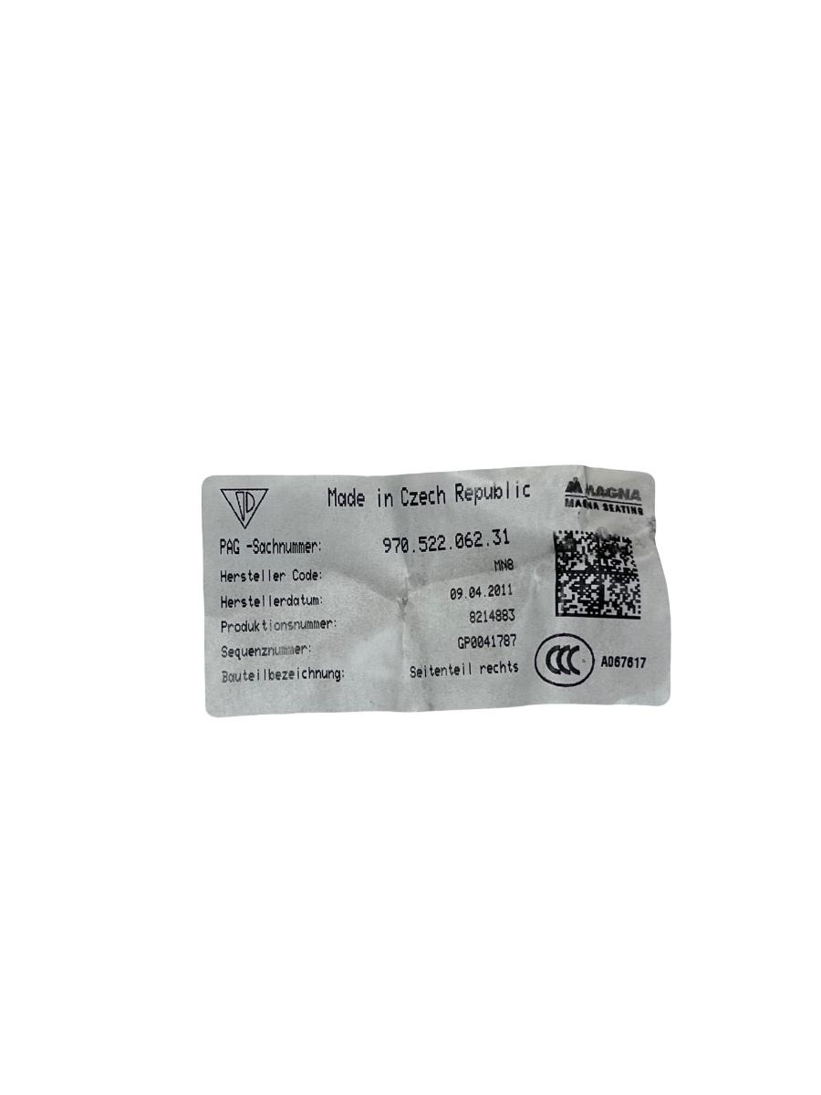 Airbag scaun dreapta spate PORSCHE PANAMERA 970 2009 - 2016 97052206231 – foto 2